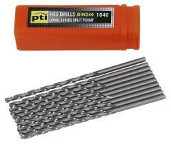 3.0mm x 100mm Silver Ground Long Series Metal HSS Twist Drill Bits Pack of 10