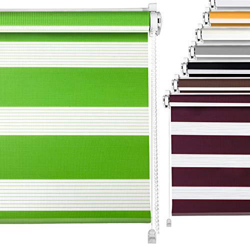 Doppelrollo Grün 95x215cm Duo-Rollo für Fenster Klemmfix ohne Bohren