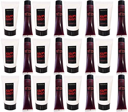 I LOVE FANCY DRESS Make-up Spezial Effekten Satz falsch Blood Plus flüssig Latex perfekt für falsch Scars, Zombie Kostüm und Make-up - mehrfach-Pack Größen: 1, 3, 6 & 12 - X6