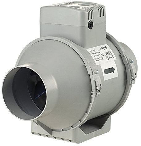 Blauberg UK TURBO-100-T Blauberg Turbo Mixed Flow in Line Extractor Fan, 25 W, 240 V, Grey, 4 / 100 mm-Run on Timer