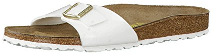 Birkenstock Madrid Birko-Flor, Women’s Mules, Weiß (Weiss Lack), 7 UK (40 EU)