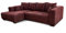 Cavadore Ecksofa Mavericco / XXL Eckcouch Inkl. Rückenkissen und Zierkissen / Longchair links / Industrial Style / 285 x 69 x 170 (BxHxT) / Mikrofaser Rot (bordeaux)