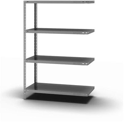 eurokraft | Schraubregal | Bauart leicht | verzinkt | Regalhöhe 1500 mm | Bodenbreite 1000 mm | Tiefe 500 mm | Anbauregal