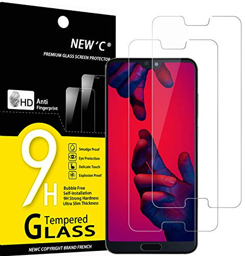 NEW'C 2 Stück für Huawei P20 Pro für Panzerglas, Frei von Kratzern, 9H Härte, HD Displayschutzfolie, 0.33mm Ultra-klar, Ultrabeständig