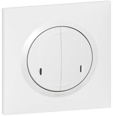 Legrand 600088 Commande double sans fil dooxie with Netatmo pour éclairage ou prise connectée ou micromodule, blanc