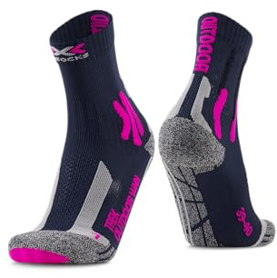 X-Socks Womens Trek Outdoor, fortschrittliche Trekking-Socken für optimalen Komfort und Schutz, verbesserte Luftzirkulationstechnologie, frauenspezifisches Design - Blau/Rosa/Grau, 37-38