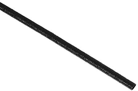 sourcing map Gaine Isolation Tresse 16.4Pied-2mm Haute Température Silicone Fibre Verre Manchon Noir