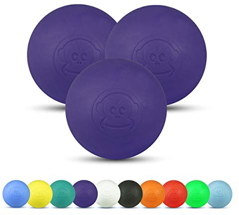 Captain LAX Massageball Original - Lacrosseball 3er Set, aus Hartgummi, mit den Maßen 6 x 6 cm geeignet für Triggerpunkt- & Faszienmassage/Crossfit
