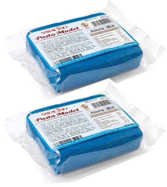 Saracino Blue Modelling Paste -Packed by Art of Cake Modelling Paste Azure Blue 500g (Pack of 2-2x 250g)