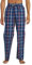 LAPASA Uomo Pantaloni da Pigiama in 100% Cotone Leggero a Quadri Abbigliamento da Notte Stampa a Quadretti Navy Blu e Rosso a Quadretti S M38