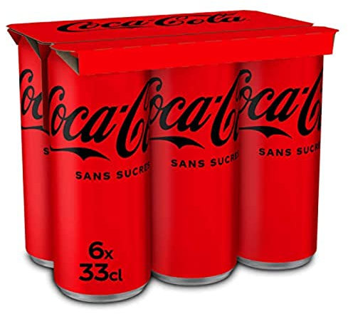 Coca-Cola Sans Sucres Pack 6x33CL Canettes - Les 6 canettes de 33cl