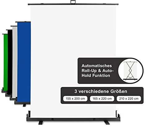 walimex pro Rollbarer Hintergrund, 155 x 200 cm, Weiß