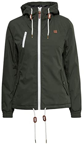 OXMO OXTilda Damen Jacke Übergangsjacke mit Kapuze Kordelzügen Eingrifftaschen Regular fit, Größe:XS, Farbe:CLIMB IVY (793785)
