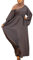 IWEMEK Women Abaya Muslim Dubai Kaftan Dress Solid Plain Full Length Loose Fit Long Sleeve Maxi Robe Arabic Burka Islamic Dresses Middle East Outfits Clothing Gray M