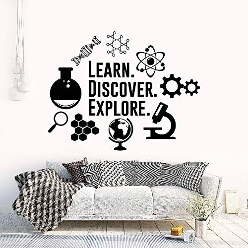Erfahren Entdecken Entdecken Sie Explore Science Icon Wall Art Science Sticker Home Wohnzimmer und Science Lab Dekoration Abnehmbar 42x33cm