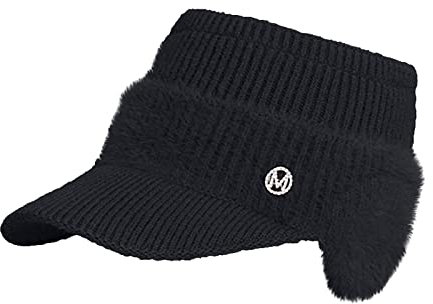 ODJOY-FAN Damen Warme Wollmütze Retro Fedorahüte Strickmütze Winter Mütze Bowler Hut Frauen Beaniemütze Baskenmütze Wolle Beanie Mütze Strickmütze Mit Schirm Wintermütze