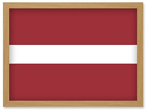 Artery8 Latvia National Flag Patriotic Vexillology World Flags Country Region Poster Artwork Framed Wall Art Print A4
