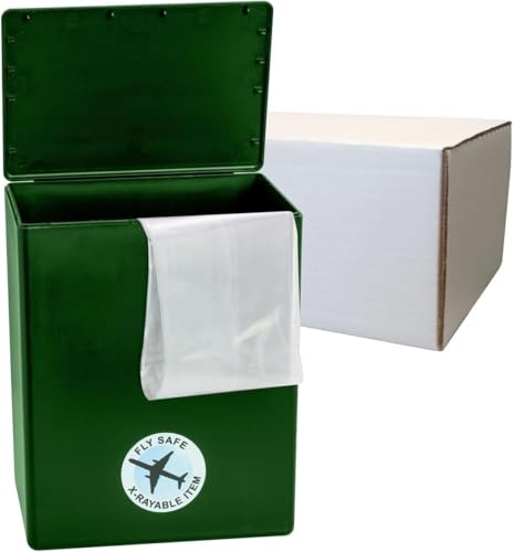 TSA Approved Fly-Safe and Temporary Travel Cremation Urn Kit for Human Ashes - Airline and Mail Friendly - 200 Cubic Inch Capacity - Airline-Ready Green Plastic Urn with Included Mailing Box