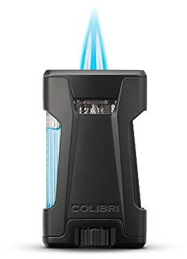 Colibri Rebel Sturmfeuerzeug - Jet Feuerzeug mit Doppel-Strahlflamme - Metallgehäuse - Windbeständig - Extragroßes Einstellrad - Sicher geliefert ohne Butangasfüllung, nach Belieben zu Hause auffüllen