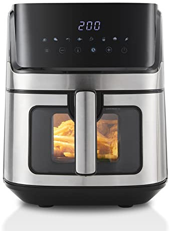 TUKAILAI 6.5L Digital Air Fryers, 1700W Air Fryer with 8 Presets Recipes, LED Display & Touch Screen, 60-Minute Timer and 80-200℃ Temperature Control Visible Window Non-Stick Basket for Family Use