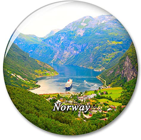 Kühlschrankmagnet, Motiv: Norwegen, Geiranger Fjord, dekorativer Magnet, Aufkleber, Reise-Souvenir-Kollektion, Touristen-Stadt, Geschenk, Whiteboard, Küche