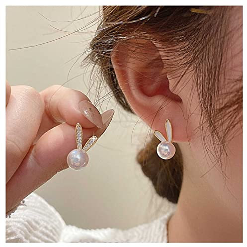 Allereya Vintage Kristall Perlen Hasen Ohrringe Hasen Perlen Ohrstecker Strass Perlen Ohrringe Gold Cz Hasen Ohrstecker Ohrringe Schmuck Für Frauen Und Mädchen
