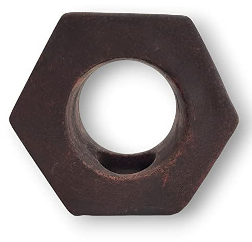 BUSDUGA 4142 Teelichthalter im Industriellen Stil, 16x18cm, Mutter Design antik Windlicht