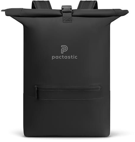 Pactastic Rolltop-Rucksack (extra groß) bis 70 Liter erweiterbar Laptopfach | robustes, wasserabweisendes veganes Tech-Material | flexible Höhe und Breite 40x20x50 (Handgepäck) bis 40x30x65 cm