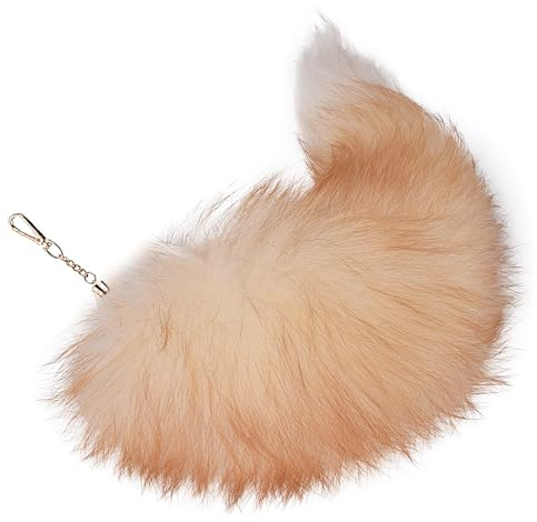 Putextile Pendentif queue de renard environ Fourrure Queue Porte-clés Extra Large Porte-clés Sac Accessoires de Voiture Porte-clés Pendentif Doux Duveteux Sac à Main Décoration