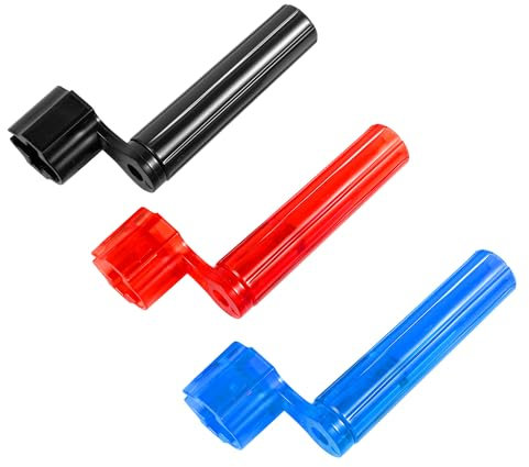 3stk Gitarre Saitenkurbel, 2-in-1-Gitarrensaitenwerkzeug Bridge-Pin-Entferner Speed-Peg-Abzieher Winder-Tool für Akustische E-Gitarre Bass-Ukulele (Schwarz, Rot, Blau)