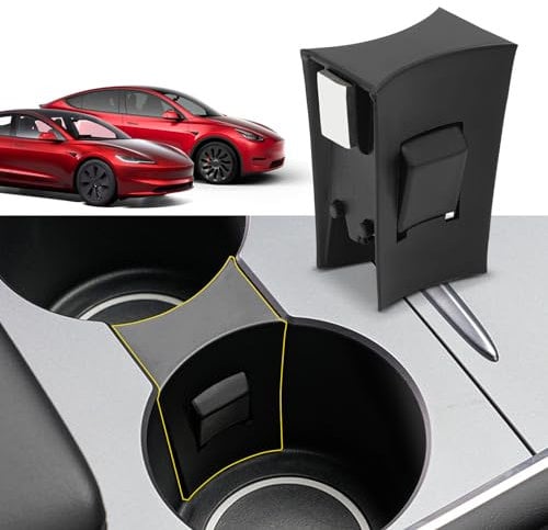 YHTAUTO Cup Holder Limiting Stopper Compatible with 2021-2023 Tesla Model Y/Model 3, Black ABS Cup Holder Insert