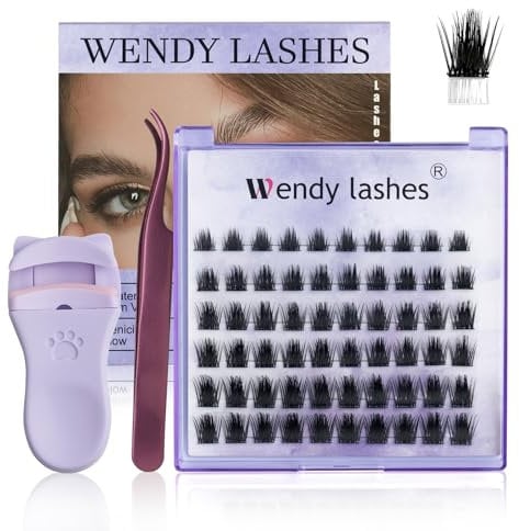 Self Adhesive Eyelashes D Curl 10-18mm Mixed Cluster Lashes Kit Reusable Eyelash Extension No Glue Needed Press-on DIY Individual Lashes (Z-ZW52D-D-mix10-18mm)