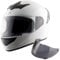 Motorcycle Full Face Crash Helmet Motorbike Scooter Free Smoked Visor Axor Rage White Gloss (Large)
