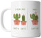 FLEXISAVVY Kaffeetasse zum 1. Hochzeitstag, Valentinstag, Kaktus-Thema, erstes Jahr, lustige Geschenkidee für Damen und Herren, 325 ml, Weiß