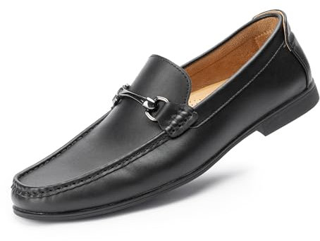 Cusolemore Herren Halbschuhe Komfort Fahrschuhe Stilvoll Mokassin Slippers Hausschuhe Penny Loafers [Kleiner, eine halbe Nummer größer kaufen] Black 47