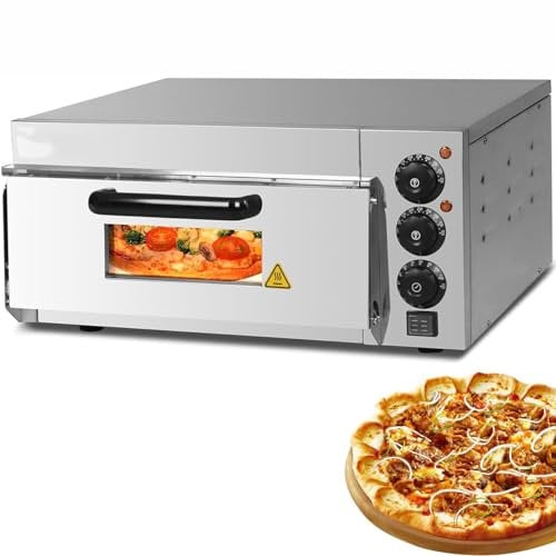 CYMYYDS 2000W/3000W Electric Pizza Oven, Single/Double Deck Commercial Pizza Drawer Toaster Oven Countertop, Stainless Steel Outdoor BBQ Pizza Oven for Home Restaurant,SingleLayer