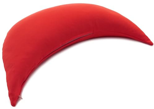Mond 50cm Das Halbmond Kissen mit EPS-Perlen rot | kleines Schlafkissen, Reise- Kopfkissen, Kuschelkissen, Lesekissen