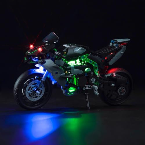Led Light Set for Lego 42170 Kawasaki Ninja H2R Motorcycle (No Lego), Decoration Lighting Set for Lego Technic Kawasaki Ninja H2R Motorcycle Creative Toys