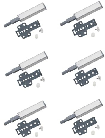 Drucktüröffner Schrank Push to Open Türöffner 6 Stück Drucktüröffner Set, Schranktür Magnet Tip On für IKEA BESTA Schrank - Türdämpfer Schranktür Dämpfer für Türen Möbel Schubladen