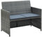 Chaduof 2-Sitzer-Gartensofa mit Polstern, Gartenlounge, Garden Sofa, Balkonmöbel, Gartenmöbel, Loungemöbel, Outdoor Sofa, Grau Poly Rattan