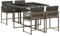 vidaXL Garten Essgruppe 5-TLG., Gartenmöbel Set Tisch mit 4 Stühle, Gartengarnitur mit Kissen, Sitzgruppe Essgarnitur Terrasse, Grau Poly Rattan