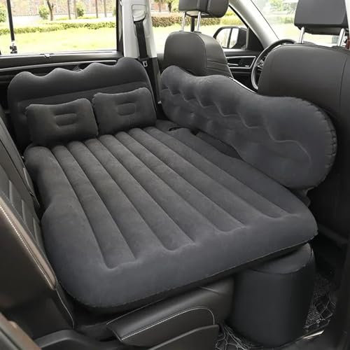 AcarKing Luftmatratze Auto Universal Auto Reisebett Automatische Luftmatratze Isomatte Aufblasbares Rücksitzbett Outdoor Kissen Camping Schlafsofa Autozubehör(Black)