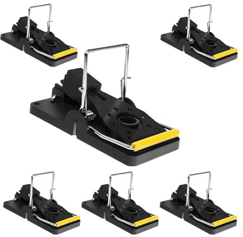 PIYAREY Mouse Trap, 6 Pack Heavy Duty Reusable Snap Traps that Kill Instantly, High Sensitive Mice Catcher UK, Safe and Effective Rodent Trap for Indoors and Outdoors, Easy Set-up & Clean (6-PACK)