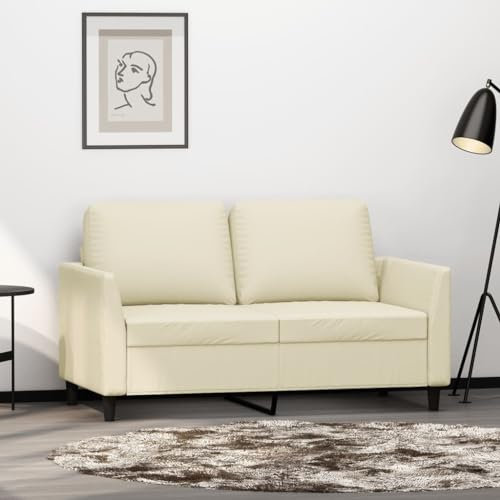 Willood 2-Sitzer-Sofa Creme 120 cm Kunstleder Loungesofa Lounge Sitzmöbel Wohnzimmer Sofas359329