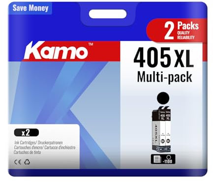 kamo 405 XL Druckerpatronen Kompatibel mit Epson 405 405XL Patronen Multipack (2er Schwarz), für Workforce WF-7840DTWF WF-7830DTWF WF-7310DTW, Workforce Pro WF-4830DTWF WF-4820DWF WF-3820DWF