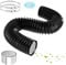 ComPDCVD Tubo Flexible de Salida 125mm 6 m Negro Manguera de Ventilación de Aluminio con 2 Abrazaderas Acero Flexible di Aluminio PVC Tubo para Extractor de Aire Climatización Secadora