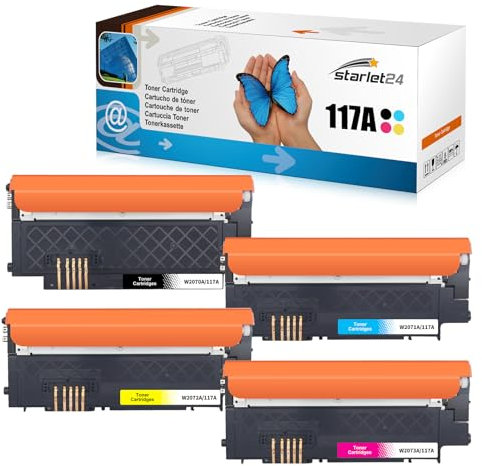 Starlet24 117A Toner Set Kompatibel für HP 117A Toner für Color Laser MFP 178nwg 179fwg 179fnw 178nw 150a 150nw (4er Pack, W2070A W2071A W2072A W2073)