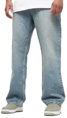 2Y Studios Herren Baggy Jeans Adrik Basic Vintage Blue 32