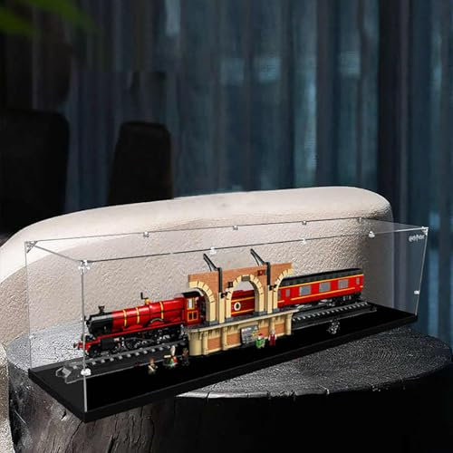Acryl Vitrine Box Für Lego 76405 Hogwarts Express, Acryl Vitrine, staubdichte Aufbewahrungsbox Präsentationsbox für Minifiguren Spielzeug Sammlung (121*27*30.6cm) (Transparent)