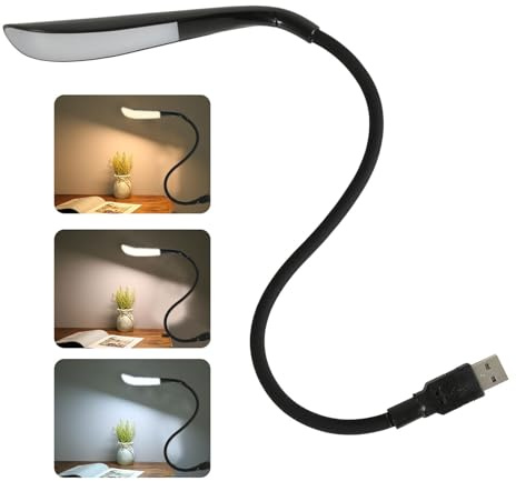 Cerioll USB Anschluss Leselampe, USB Schwanenhals, 3 Farbtemperatur Modi